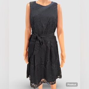 White House Black Market Black Lace Midi Dress